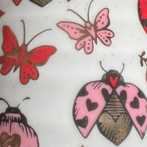 SHEFFIELD HOME Ladybug & Hearts Speckled MUG Sturdy Red Pink Gold 4.5" tall - Picture 11 of 14